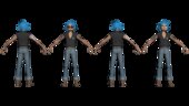 TattoXtreme con el estilo 2D de Gorillaz de colaboración de Fortnite CON EXPRESIONES FACIALES EN BOCA Y CEJAS con y sin Gafas Brazos adaptados a Texturas de Personajes Gta 5